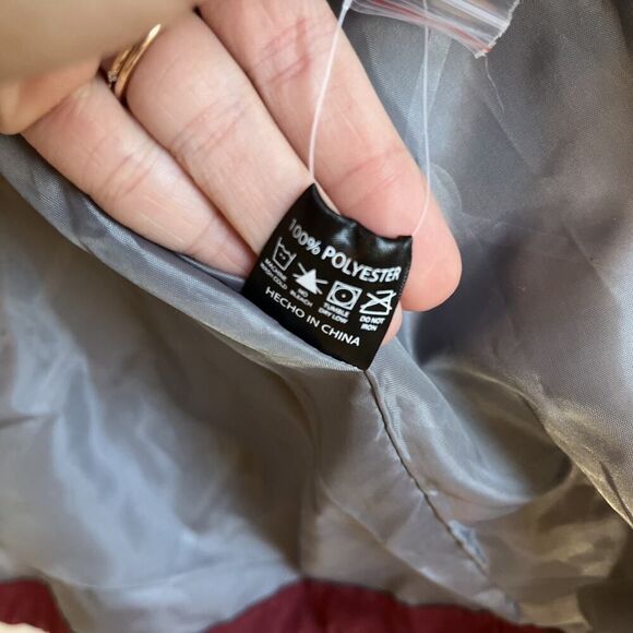 Dixxon Mens Sz L Ground Up Customs Windbreaker Jacket Maroon Snap Front Workwear - Picture 8 of 12